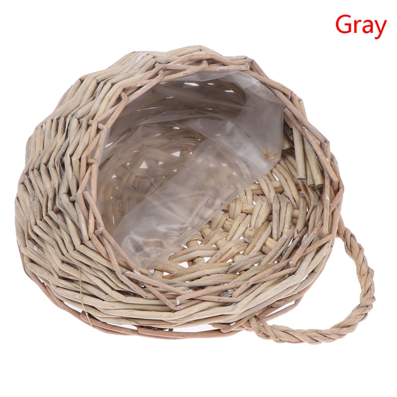 Flower Wall Hanging Wicker Planter Elegant Wicker Basket For Home Garden Decor 7