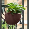 Wall Mounted Imitation Rattan Flower Basket Semi Circular Hanging Planter For Garden Decor 3