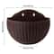 Wall Mounted Imitation Rattan Flower Basket Semi Circular Hanging Planter For Garden Decor 5
