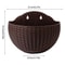 Wall Mounted Imitation Rattan Flower Basket Semi Circular Hanging Planter For Garden Decor 5