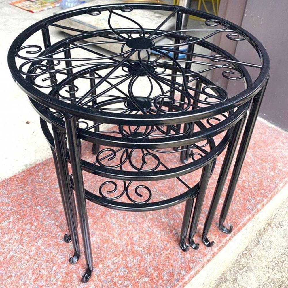 Tall Cast Iron Plant Stand Heavy Duty Vintage Flower Pot Holder For Indoor Outdoor Use 5