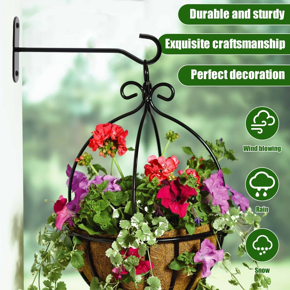 Heavy Duty Metal Plant Hooks For Hanging Baskets Bird Feeders Lanterns Wind Chimes Wall Mounted Out 2