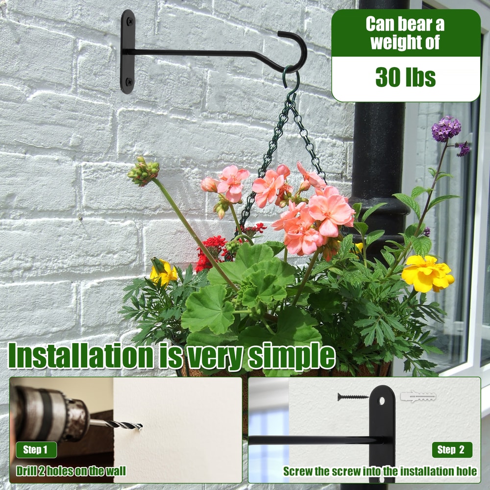 Heavy Duty Metal Plant Hooks For Hanging Baskets Bird Feeders Lanterns Wind Chimes Wall Mounted Out 3