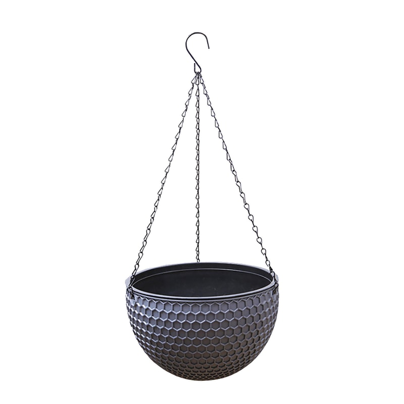 Hanging Basket Planter Premium Round Plastic Garden Pot With Drainer Chain For Hanging Flowers 5