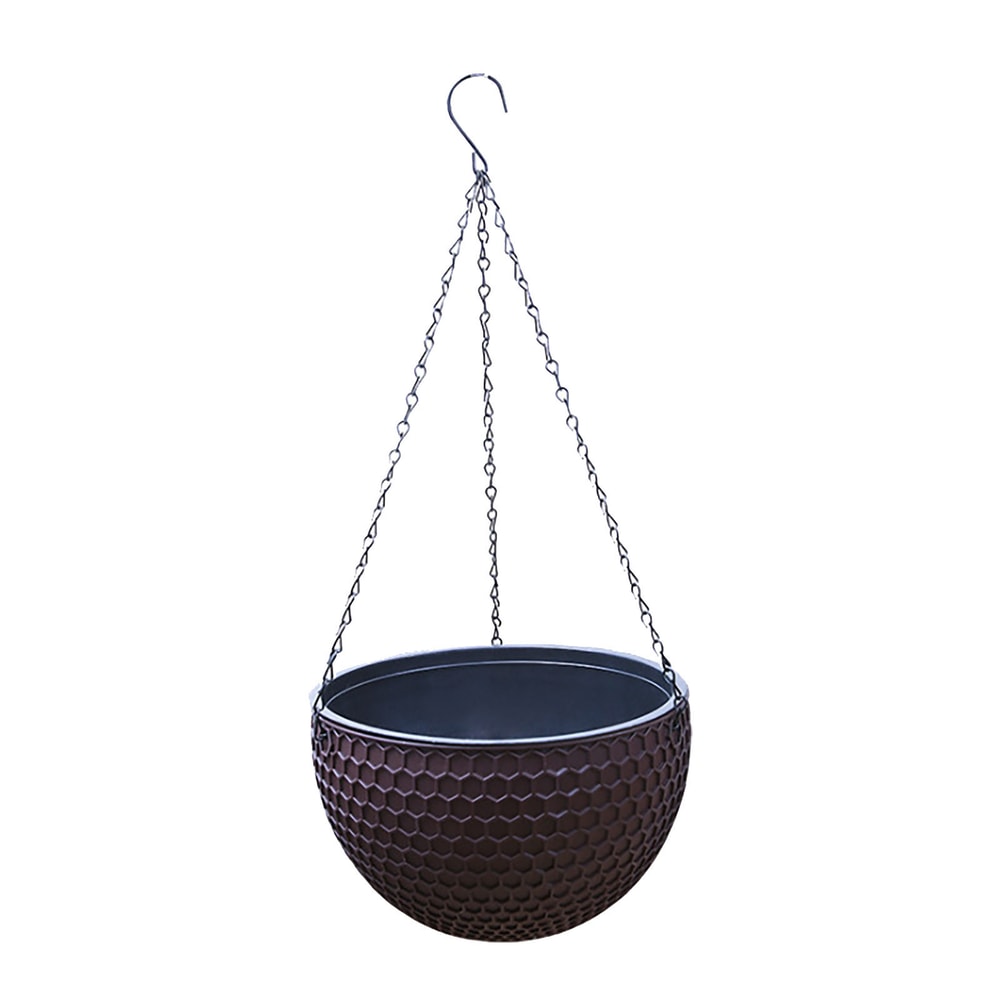 Hanging Basket Planter Premium Round Plastic Garden Pot With Drainer Chain For Hanging Flowers 6