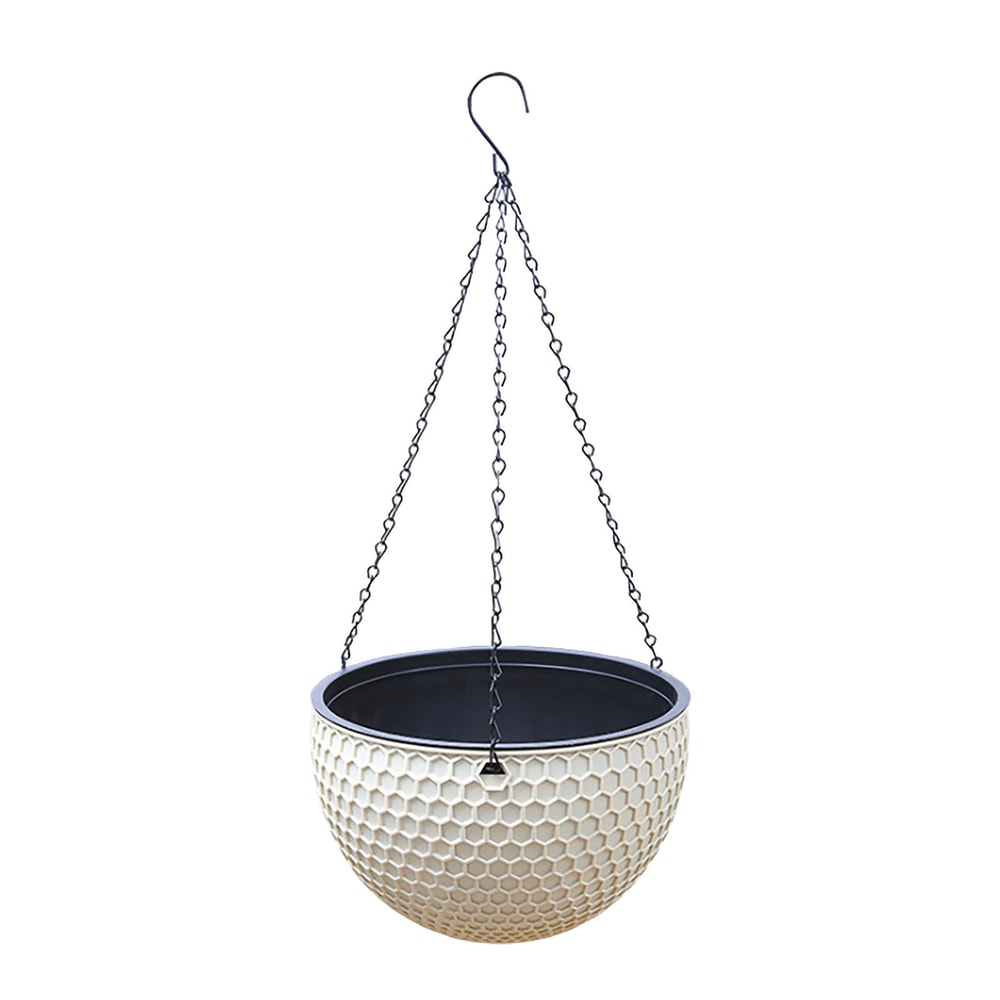 Hanging Basket Planter Premium Round Plastic Garden Pot With Drainer Chain For Hanging Flowers 7