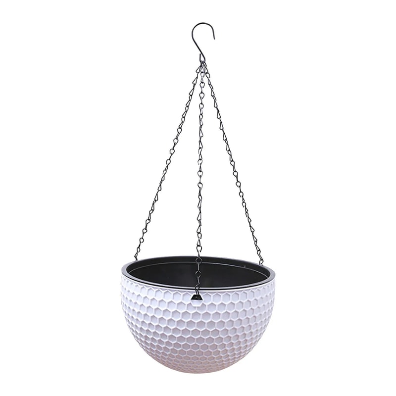 Hanging Basket Planter Premium Round Plastic Garden Pot With Drainer Chain For Hanging Flowers 8