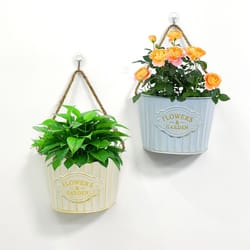 decorative hanging flower pot semi round wall basket for garden, courtyard & balcony