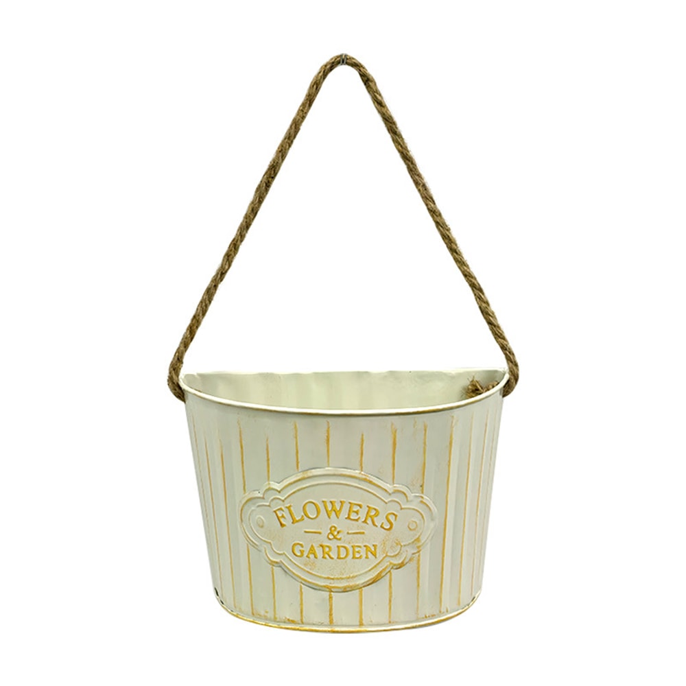 Decorative Hanging Flower Pot Semi Round Wall Basket For Garden Courtyard Balcony 3