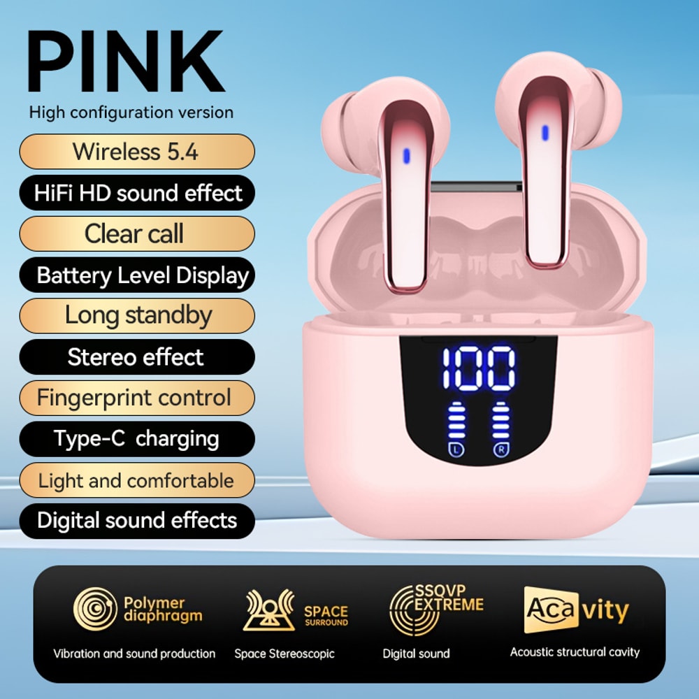 Wireless Earphones With Heavy Bass Noise Reduction And Ultra Long Battery Life For Calls And Gaming 9