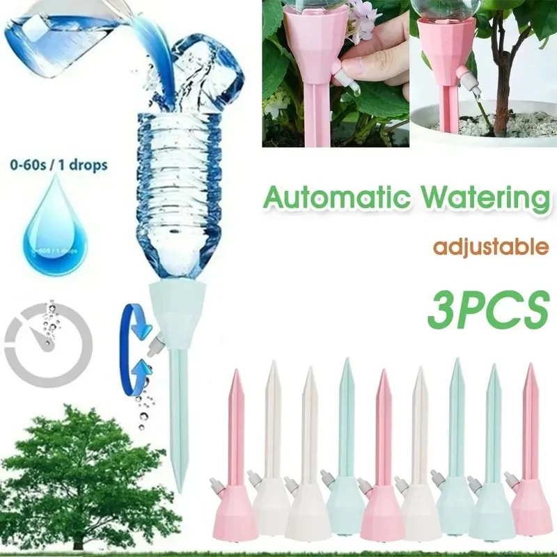 Adjustable Drip Irrigation System For Potted Plants Automatic Self Watering Spikes 1
