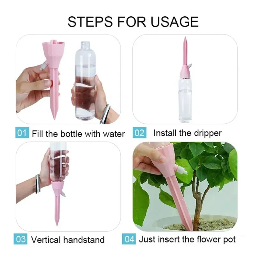 Adjustable Drip Irrigation System For Potted Plants Automatic Self Watering Spikes 2