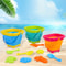 Collapsible Silicone Beach Toy Set for Kids Foldable Travel Bucket & Sand Toys for Summer Outdoor Fun