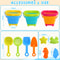 Collapsible Silicone Beach Toy Set for Kids Foldable Travel Bucket & Sand Toys for Summer Outdoor Fun