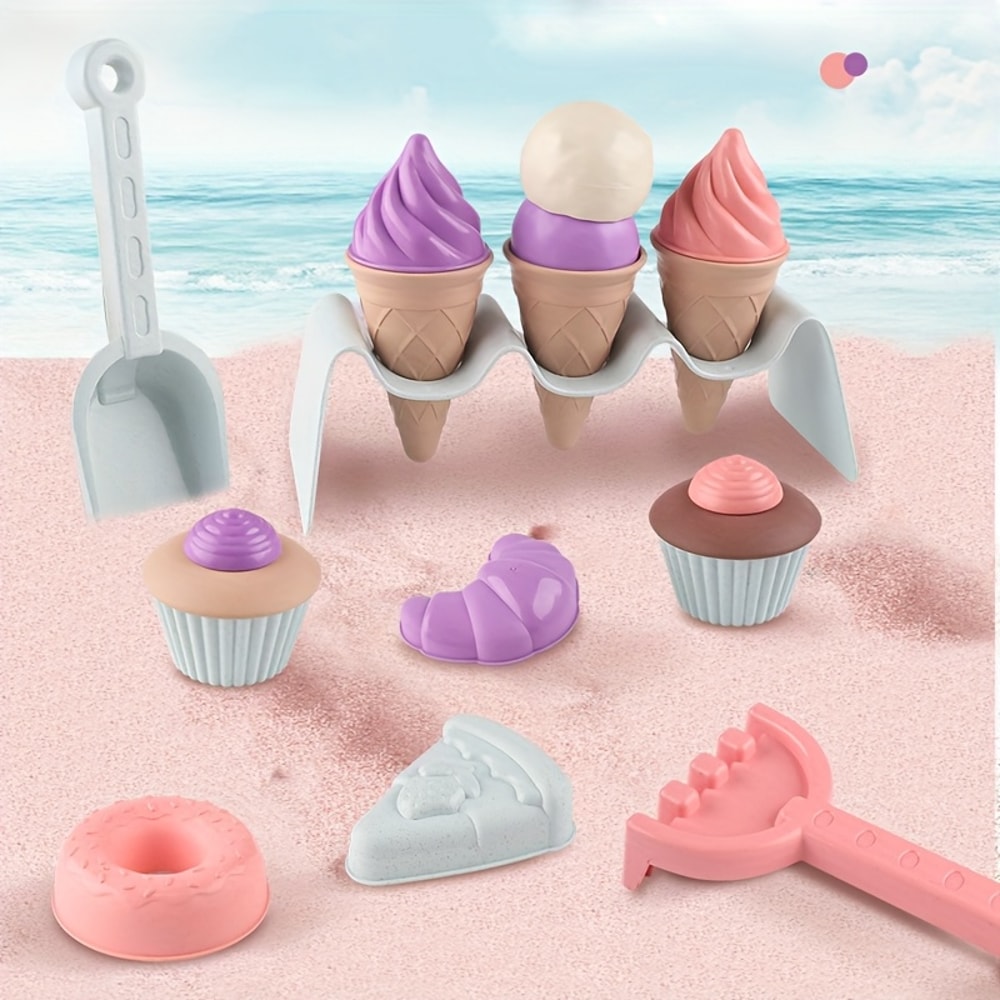 Childrens Ice Cream Cone Beach Play Set With Backpack Perfect Sand Digging And Snow Play Tools For 0