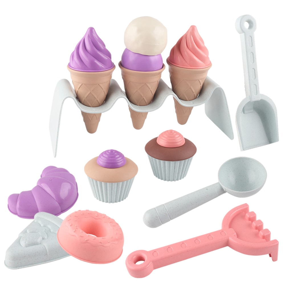 Childrens Ice Cream Cone Beach Play Set With Backpack Perfect Sand Digging And Snow Play Tools For 1