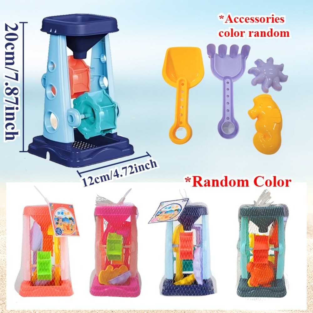 Beach Toy Set for Kids Sand Wheel Bucket Shovel Rake Sailboat & More for Fun Summer Outdoor Play