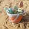 Kids Foldable Beach Bucket Set Soft Silicone With Shovels Rakes Molds Portable And Ideal For Beach 0