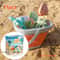 Kids Foldable Beach Bucket Set Soft Silicone With Shovels Rakes Molds Portable And Ideal For Beach 9