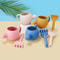 Baby Beach Toy Set for Kids Sand Play Rake Watering Pot & Silicone Beach Tools for Outdoor Fun