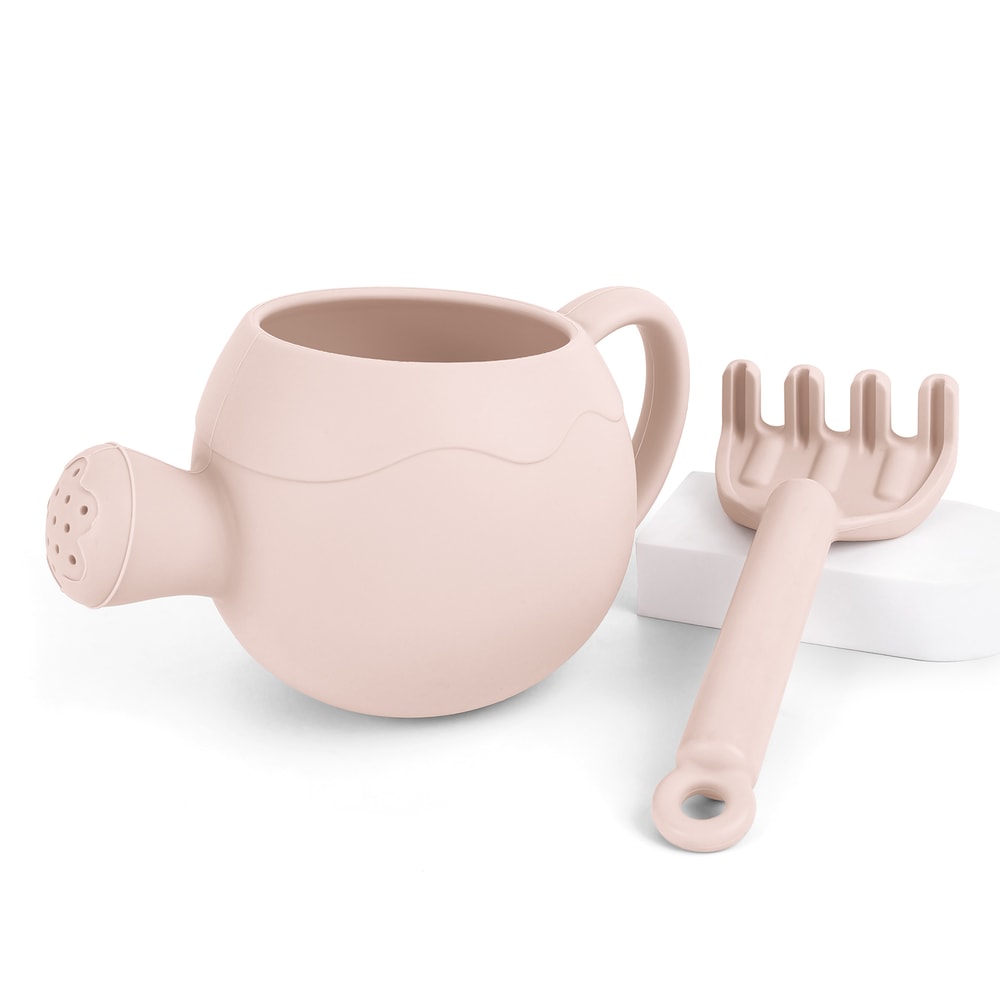 Baby Beach Toy Set for Kids Sand Play Rake Watering Pot & Silicone Beach Tools for Outdoor Fun