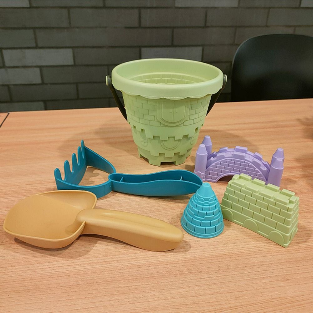 Interactive Sand Toys Set Beach Castle Bucket Shovel Rake And Mold Kit For Kids And Families 3