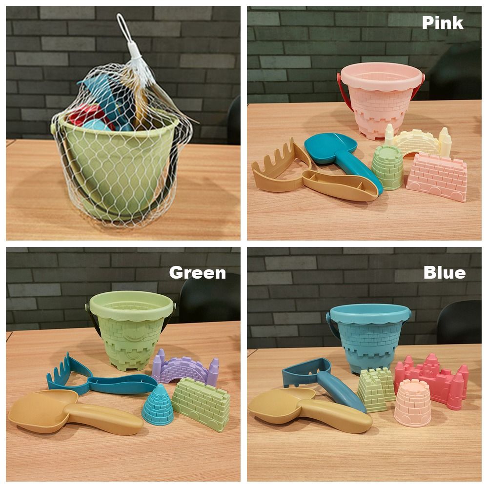 Interactive Sand Toys Set Beach Castle Bucket Shovel Rake And Mold Kit For Kids And Families 4