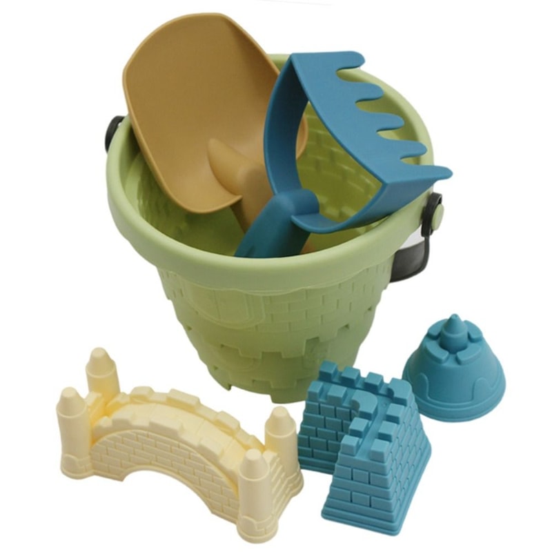 Interactive Sand Toys Set Beach Castle Bucket Shovel Rake And Mold Kit For Kids And Families 5