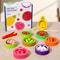 Montessori Wooden Color Matching Fruit Puzzle Educational Cognitive Bead Fine Motor Skills Toy for Kids