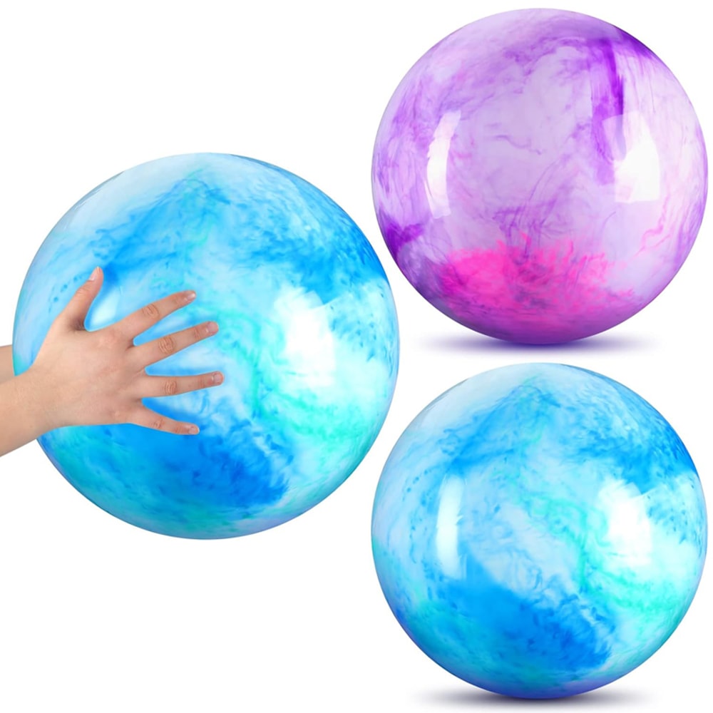 Marbleized Inflatable Bouncy Balls For Kids Perfect For Indoor Outdoor Play 1