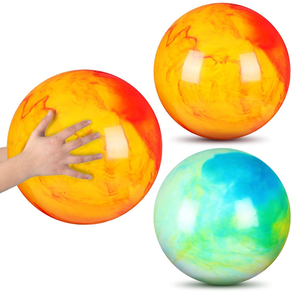 Marbleized Inflatable Bouncy Balls For Kids Perfect For Indoor Outdoor Play 2