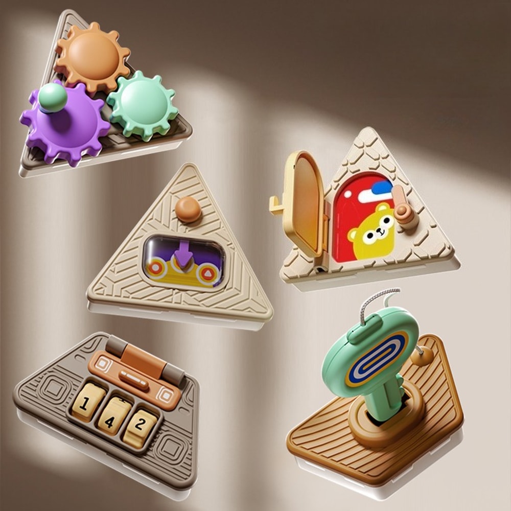 Montessori Baby Busy Board Cube Sensory Toys Toddler Educational Travel Lock Box for Fine Motor Skill Development