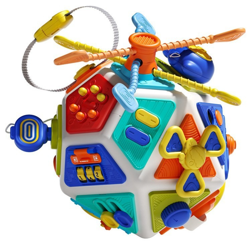 Montessori Baby Busy Board Cube Sensory Toys Toddler Educational Travel Lock Box for Fine Motor Skill Development