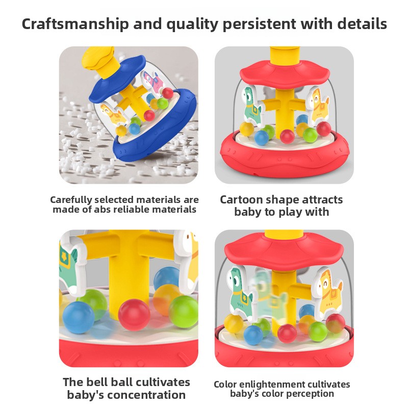 Baby Press Rotating Spinning Animal Toy Interactive Educational Gift For Toddlers 3