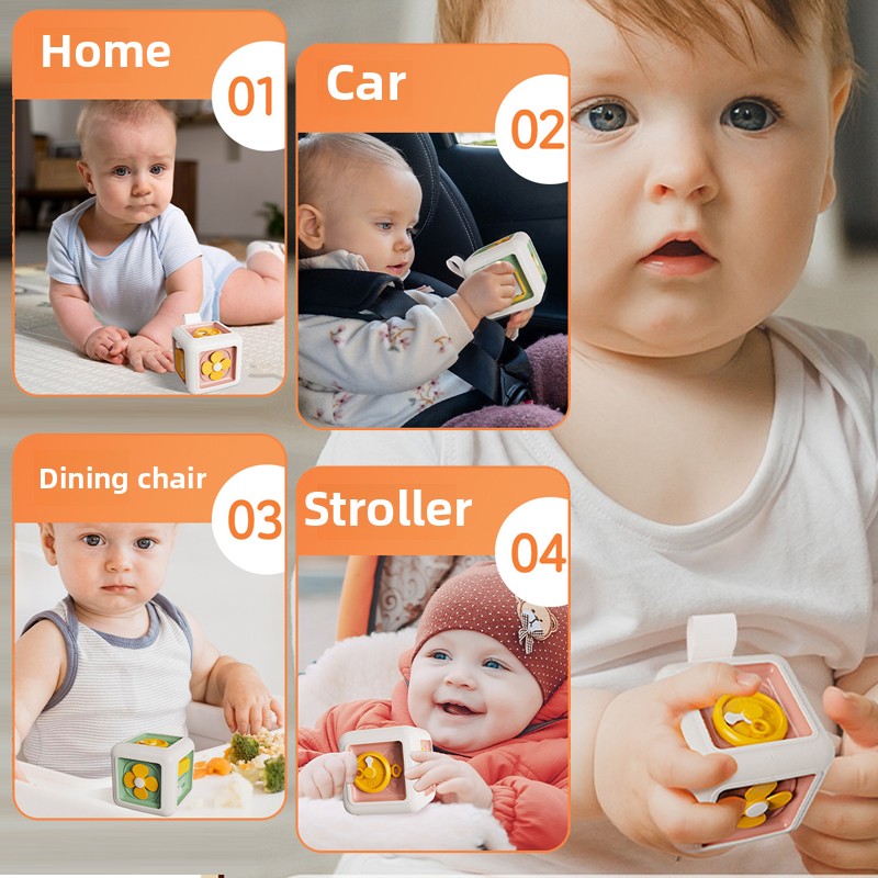 Montessori Sensory Busy Board Educational Practice Skills Drawer Cube For Kids 5