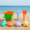 Folding Bucket Sand Digger Toy Set Beach Play Tools With Colorful Marine Organisms 0