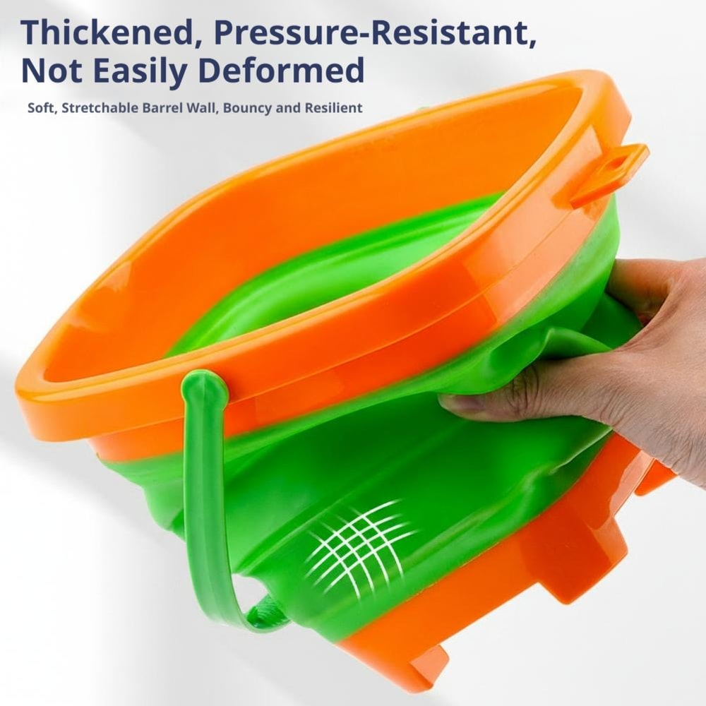 Folding Bucket Sand Digger Toy Set Beach Play Tools With Colorful Marine Organisms 1