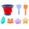 Folding Bucket Sand Digger Toy Set Beach Play Tools With Colorful Marine Organisms 5