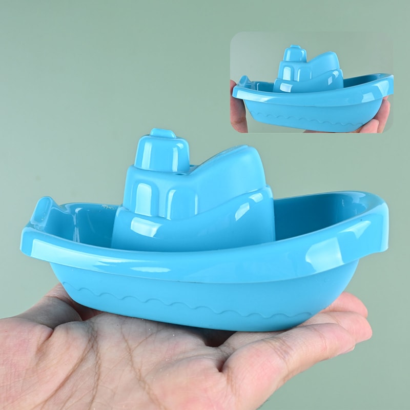 Floating Boat Bath Toy for Kids Colorful Stacked Boat Playset with Spoon and Water Bottle