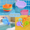 Floating Boat Bath Toy for Kids Colorful Stacked Boat Playset with Spoon and Water Bottle