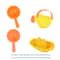 Floating Boat Bath Toy for Kids Colorful Stacked Boat Playset with Spoon and Water Bottle