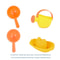 Floating Boat Bath Toy for Kids Colorful Stacked Boat Playset with Spoon and Water Bottle