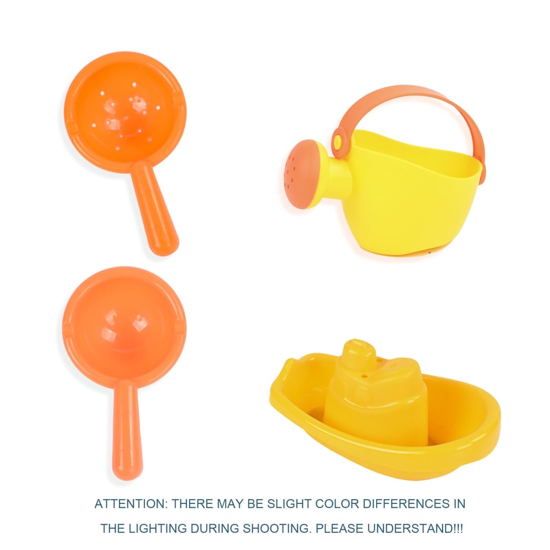 Floating Boat Bath Toy for Kids Colorful Stacked Boat Playset with Spoon and Water Bottle