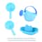 Floating Boat Bath Toy for Kids Colorful Stacked Boat Playset with Spoon and Water Bottle