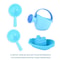 Floating Boat Bath Toy for Kids Colorful Stacked Boat Playset with Spoon and Water Bottle