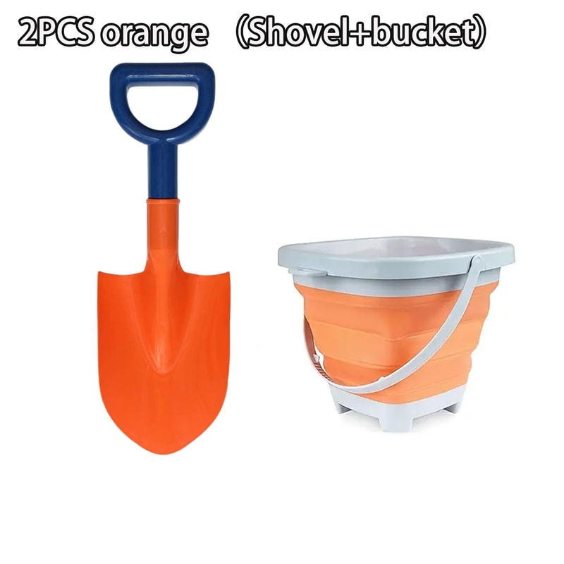 Childrens Beach Toy Set With Shovel Folding Bucket And Sand Pointed Toy Perfect For WaterSnow Play 9