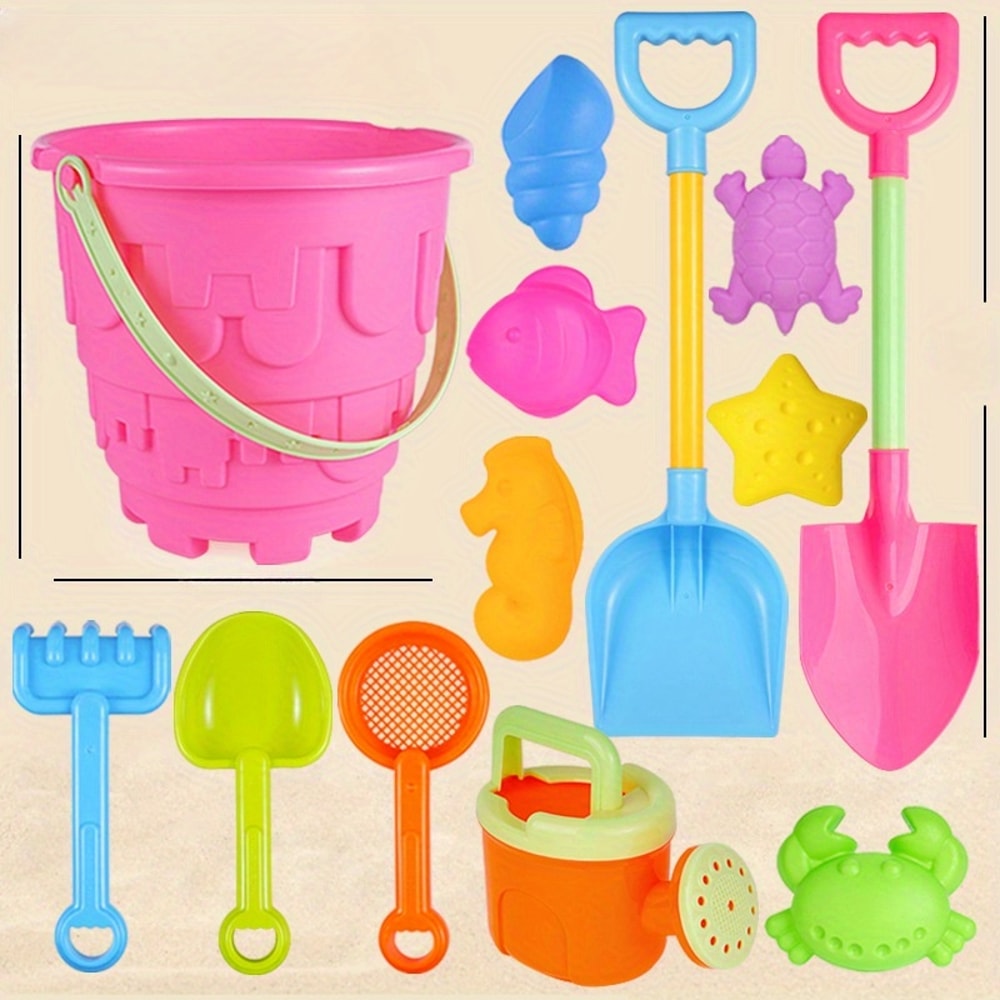 Childrens Sand Playset Beach Bucket Shovel Sand Toy Set For Kids 4