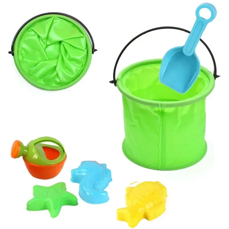Folding Collapsible Beach Sand Toy Play Bucket Ideal Outdoor Gardening Pool Toy For Kids 1