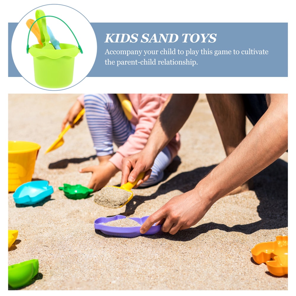 Non Toxic Kids Sand Play Set Creative Beach Bucket & Shovel Kit for Pool Sand and Garden Fun