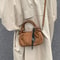 Soft Suede Shoulder Bag for Women Small Crossbody Handbag with Short Handle